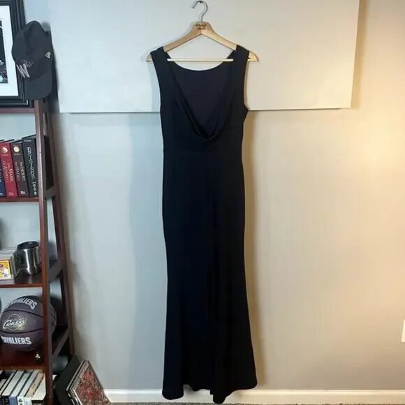 Lulu's Maxi Length Scoop Back Navy Blue Formal Gown Prom Dress Size Medium EUC - Picture 6 of 11